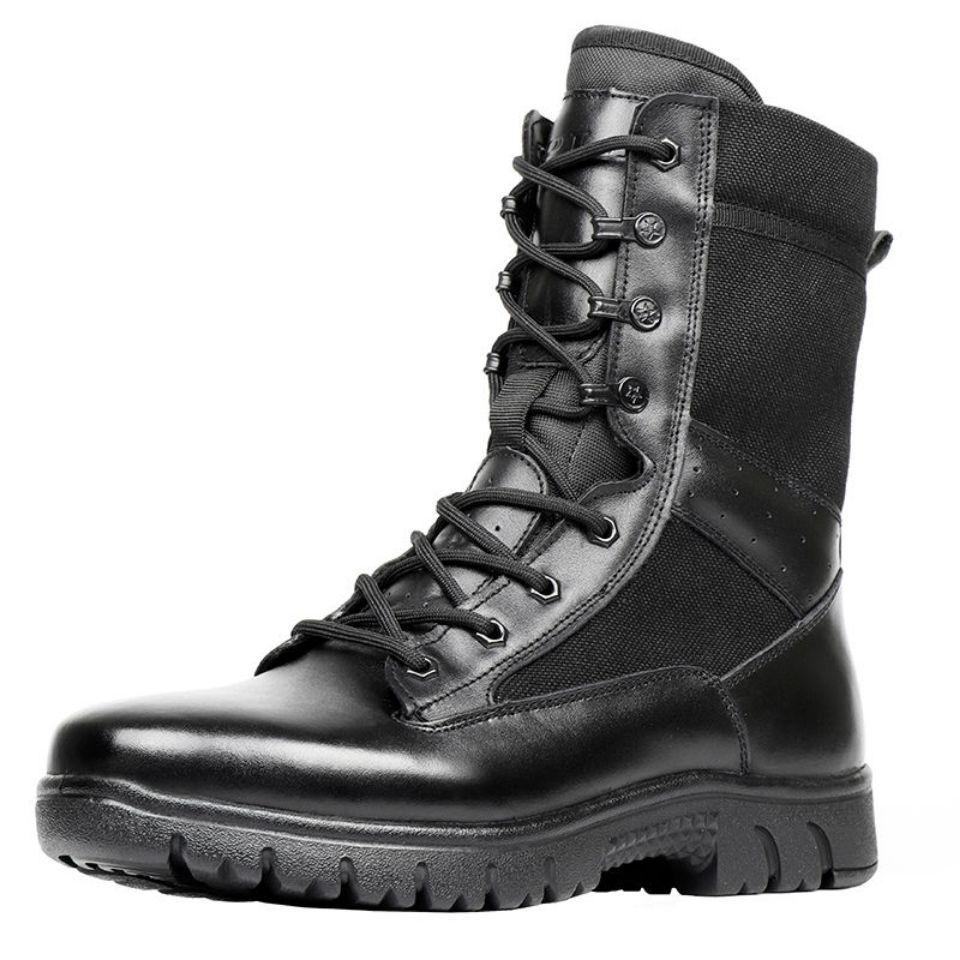 Men's Genuine Leather Ultra-Light Tactical Combat Boots for Outdoor Training