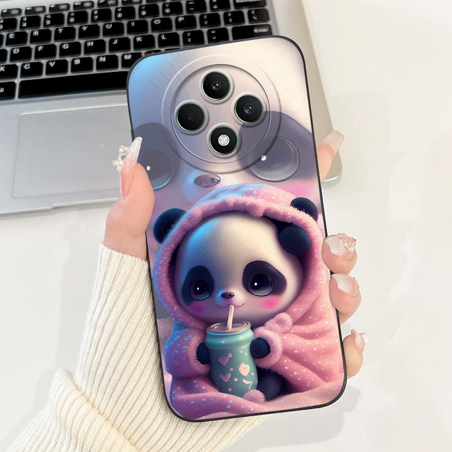 For OPPO Reno 12F 5G Case CPH2637 Lovely Panda Rabbit Liquid Silicone Durable Back Cover For OPPO Reno12F Reno12 FS F27 5G Coque