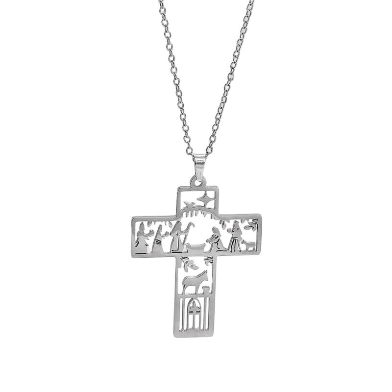 

Hollow Wizard Crosses Pendant Necklace Featuring Vintage Design Crafted From Premium Stainless Steel For Distinctive Style