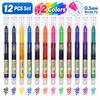 12 Colors 0.5mm Needle Tip Gel Pens Set Multicolor Fine Point Writing Pens for School Study Notes Journaling Office Stationery