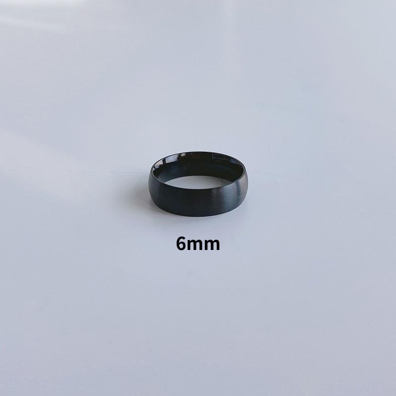 Brushed Titanium Steel Women's Ring with 18K Gold Accents - Modern Cold Style for Couples