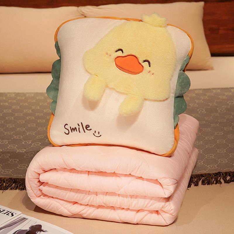 Nap Blankets Sofa Napping Cover 2 In 1 Plush Toy Travel Car Hug Pillows Warm Office Room Unfolded Quilt Portable Pillow Blanket