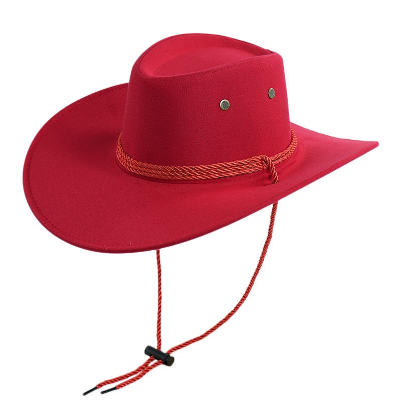 Men's Imitation Suede Western Cowboy Hat for Outdoor Camping & Hiking