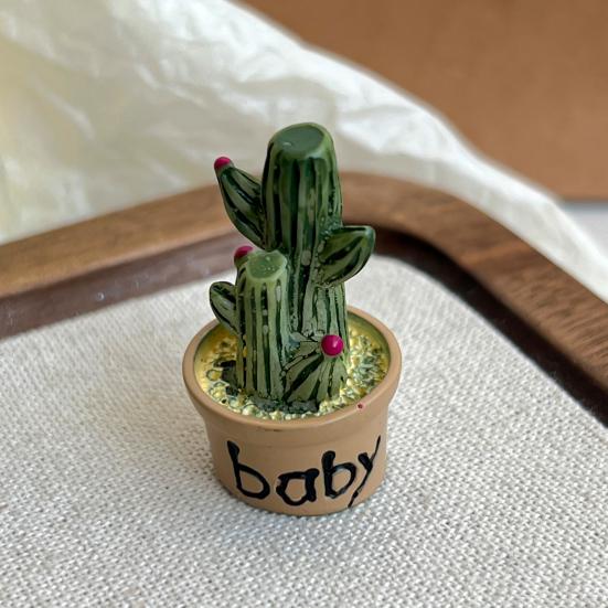 Cartoon Potted Cactus Fridge Magnet Resin 3D Mini Potted Plants Refrigerator Magnet Kitchen Home Office Decoration