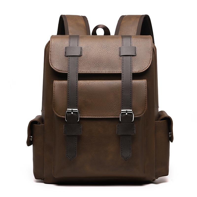 Zaino Retro Britannico in Ecopelle con Spallacci Regolabili per Viaggio e Uso Quotidiano