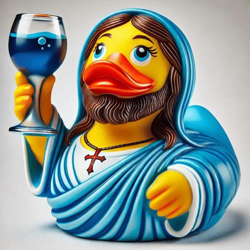 3,5palcová kreativní pryskyřičná soška Ježíš kachna Multifunkční křesťanská dekorace Kachna ozdoby na palubní desku auta výzdoba domácí kanceláře