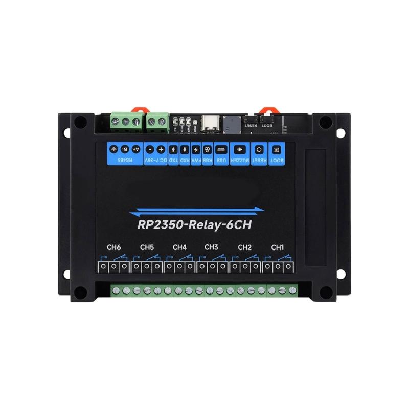 

6 Channel Relays Module Control Onboard for RS485 Interface with Isolation Protections Circuit Rail Mount ABS Housing 1