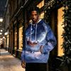 Men's Christmas Print Lined Pullover Hoodie Long Sleeve Sweatshirt
