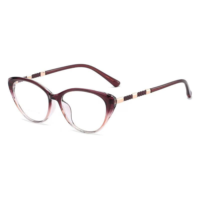 New ultra-light fashion cat eye reading glasses women's temperament shows the young and the elderly high definition anti-blue reading mirror