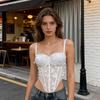 Transparent Butterfly Corset Hollow Suspender Vest Elegant Camisole Crop Tops Ladies