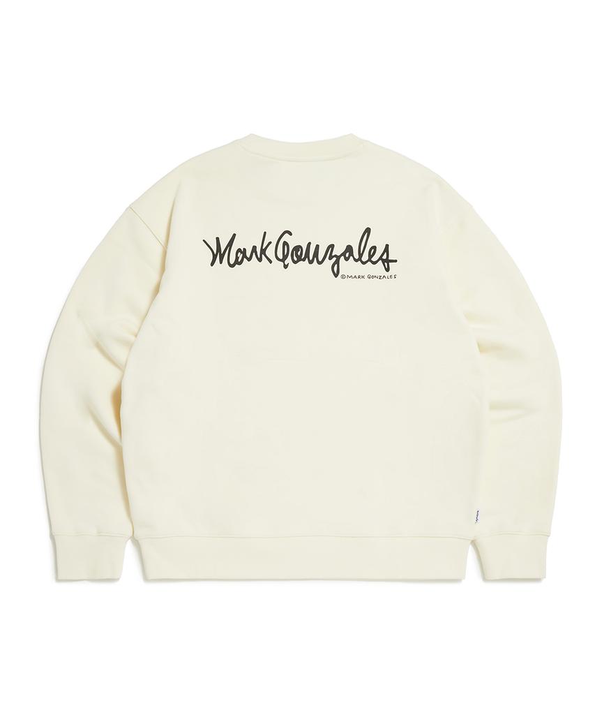 Mark Gonzales Angel Wappen Sweatshirt - Ivory