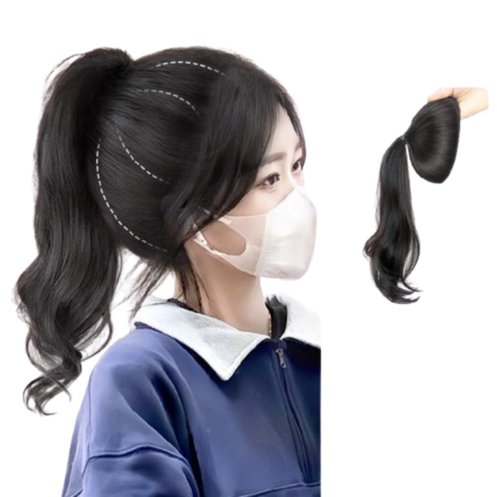 

Fluffy Hair Tie Head Hair Bag Ball Bun Maker Ponytail Hair Pieces Women коричневий/чорний