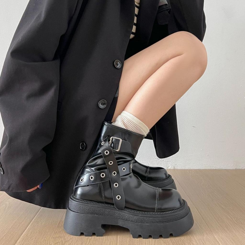 Brown American Retro Platform Martin Boots Women's Summer 2025 New Maillard Thin and Heightened Short Boots