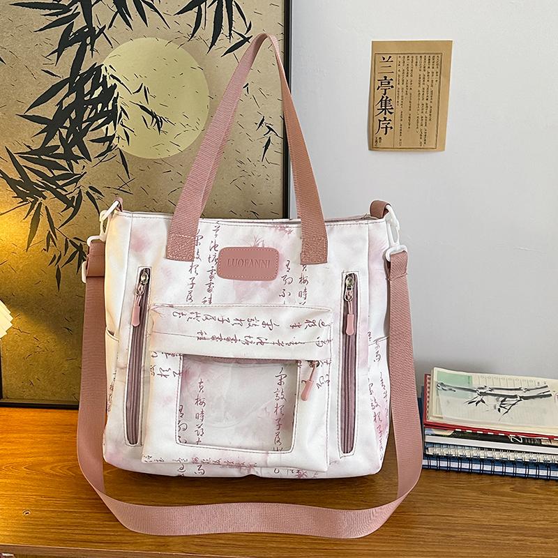 Large Capacity Commuter Shoulder Bag Student Class Bag Crossbody Bag Tote Bag