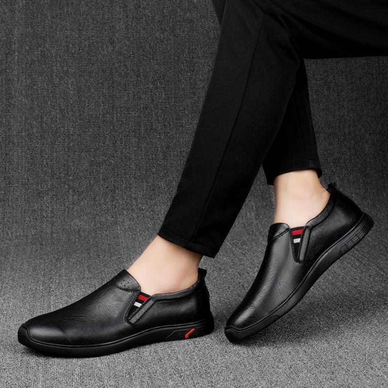 Genuine Leather Shoes Men'S Business Shoes Soft Sole Male Casual Shoes Black Loafers Men Non-Slip Sneakers Man Brand Dress Shoes