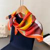 Spring Summer Fashion Design Print Silk Square Scarf Women Floral Shawl Wrap Pashmina Poncho Neckerchief Hijab Headband Bandana