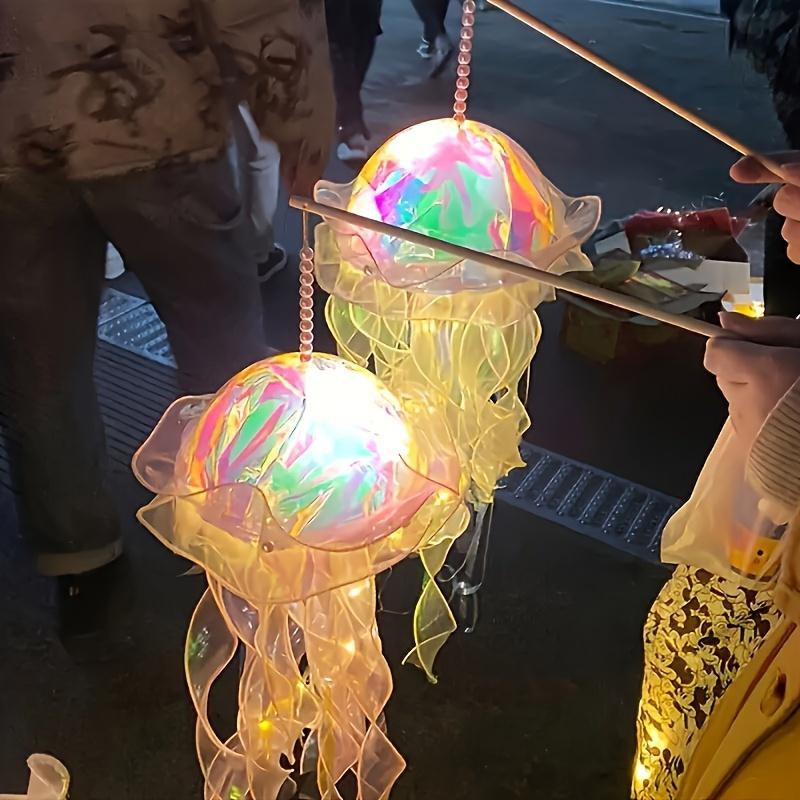 5pcs Led Jellyfish Lanterns - Colorful Hanging Decor For Birthdays, Weddings, Ocean Themes & Christmas - Battery Included