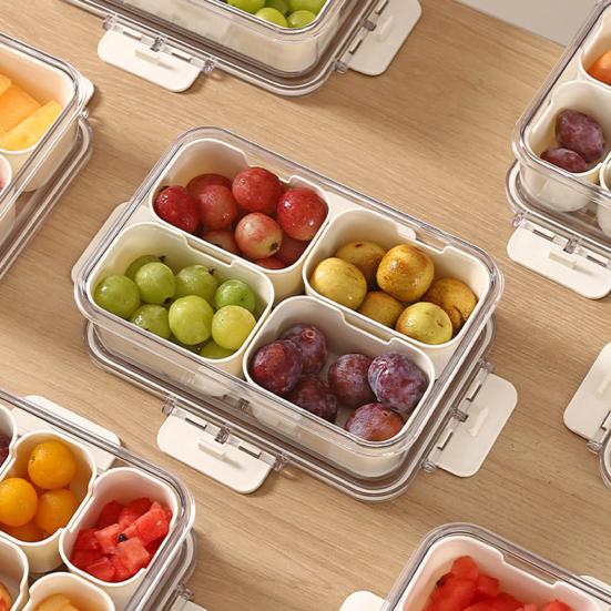 Food Storage Box with Lid And Handle Transparent Snack Organizer Moisture-proof Kitchen Container for Nuts Candies Biscuits Dried Fruits