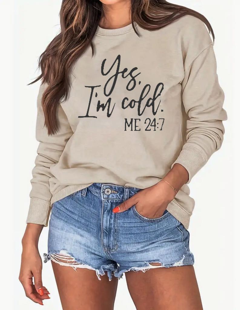 2023 Autumn/Winter Cross-border Supply Amazon Women's Letter Print Solid Color Sweatshirt Factory Direct Sales Production