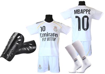 MBAPPE Football Kit White T-shirt, Shorts, Socks + Shin Guards 128