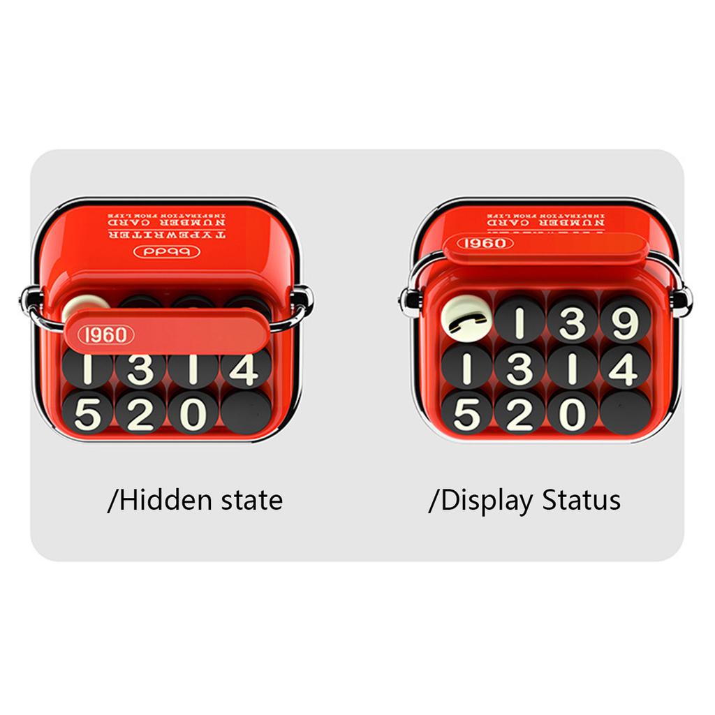 Car Interior Accessories Retro Typewriter Temporary Parking Card Auto License Stop Sign Telephone Number Plate