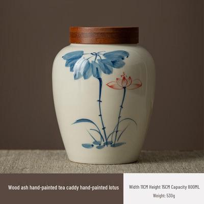 Shangqi Hand-Painted Ceramic Tea Storage Jar