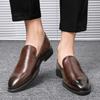 Mote Forretninger Formelle slip-on skinnsko Herre fritidsmokkasiner Svart bryllupssko Kjole Mote Oxford Sko Spisse kontorsko