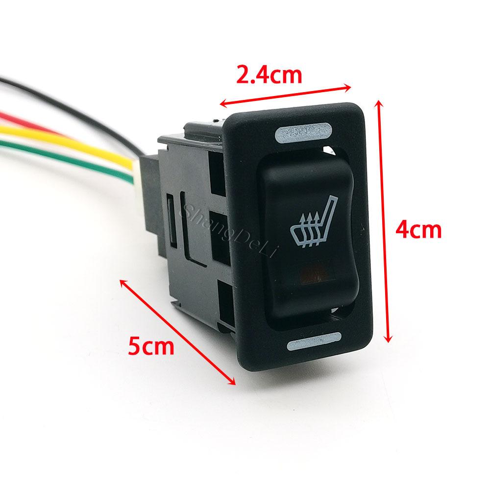 Car High and Low Gear Seat Heated Switch Button Seat Heating Switch Rocker Switch Fit for Nissan Patrol Y60 Paladin Pushbutton Switches 3