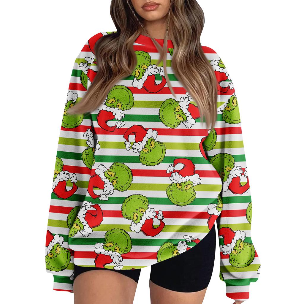 Women's Colorblock Sweatshirt Long Sleeve Round Neck Casual Comfortable Loose Lightweight Women's Sweatshirt
