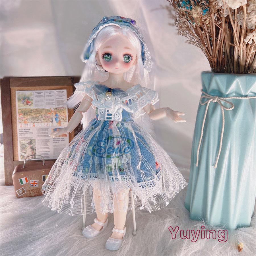 Attractive  Anime Eyes 1/6 Bjd Byte Dolls for Kids Girls DIY Ball-jointed Comic Face Doll 30cm with Dresses Clothes Dress Up