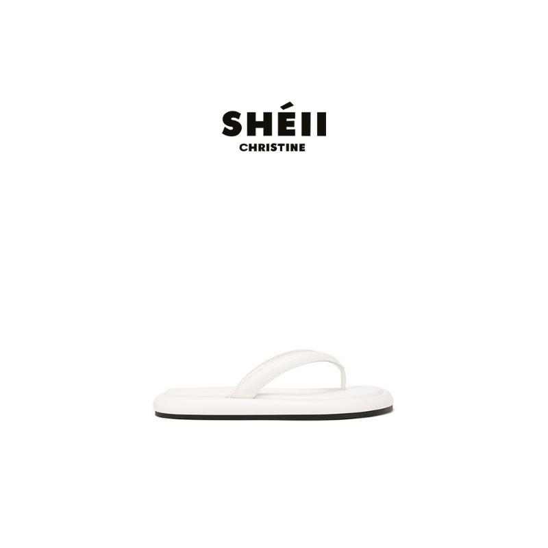 Sheepskin, a pair of beach vacation thick-soled flip-flops, women's summer cool slippers for external wear