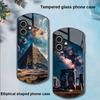 Pyramid Starry Sky For Apple IPhone 16 11 13 15 14 Pro Max 12 Mini 7 8 Plus XR X XS Elliptical Shaped Tempered Glass Phone Case