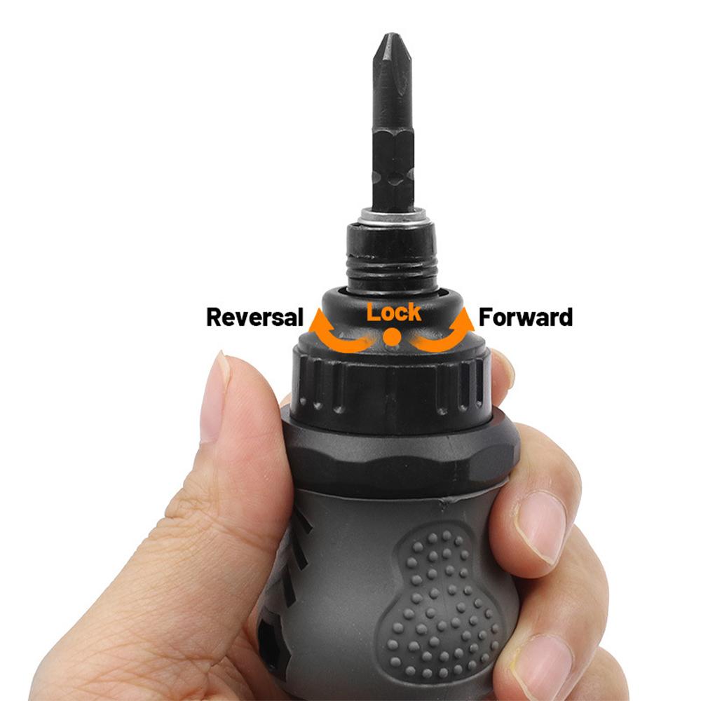 Short Radish Mini Screwdriver Fat Ratchet Screwdriver Telescopic Dual-purpose Cross Adjustable Screwdriver