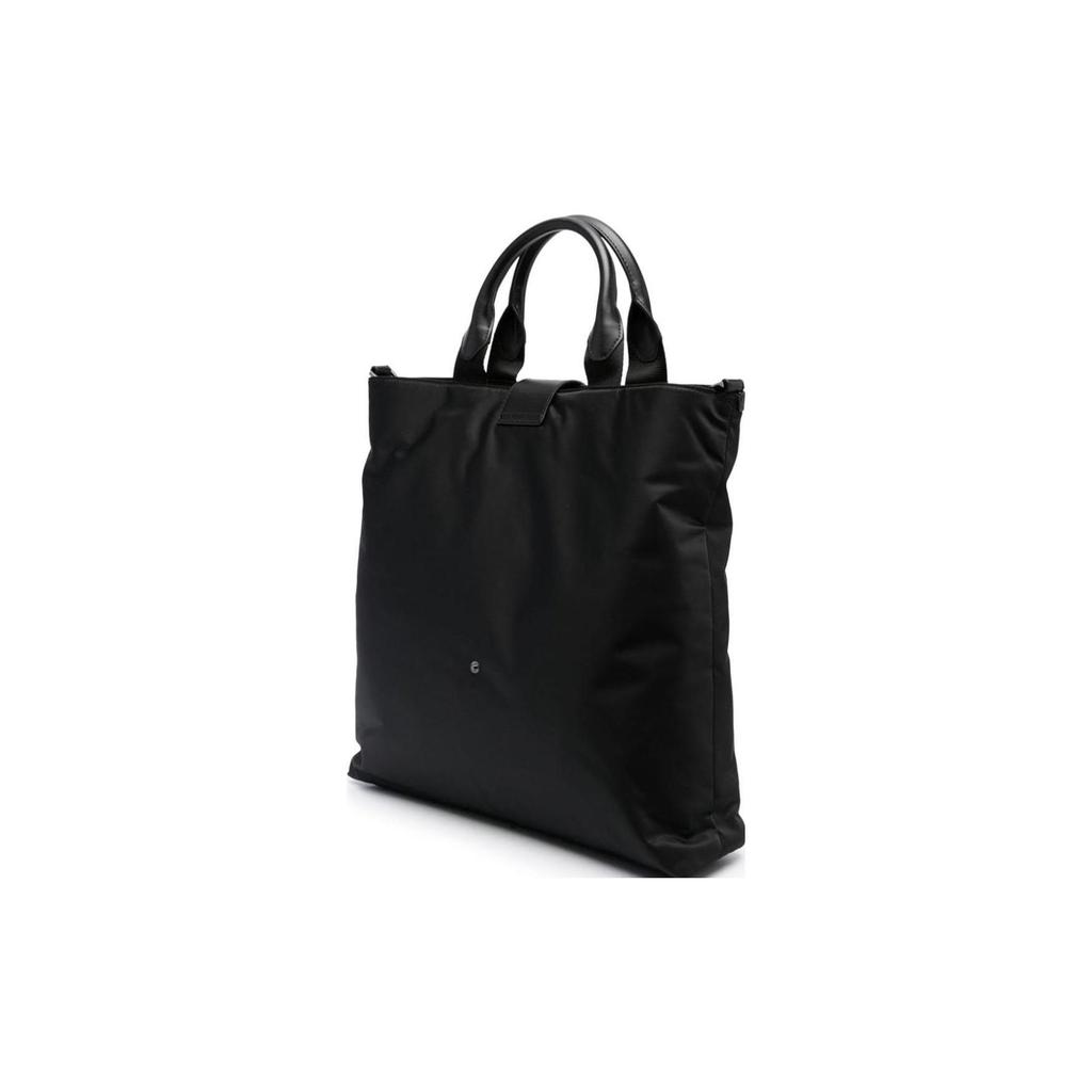 Emporio Armani Logo Zip Closure Cotton Tote Shoulder Bag Men Bags Black Y4N183-Y217J-80001