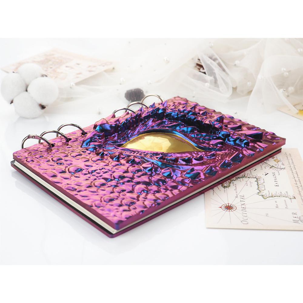 A20F-2Pcs DIY Book Cover Crystal Epoxy Resin Mold Dragon Eye Notebook Case Mirror Silicone Mold