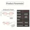Elegant Rimless Hexagonal Reading Glasses, Blue Light Blocking, Polycarbonate Lens, Rhinestone Embellished, with Metal Hinge