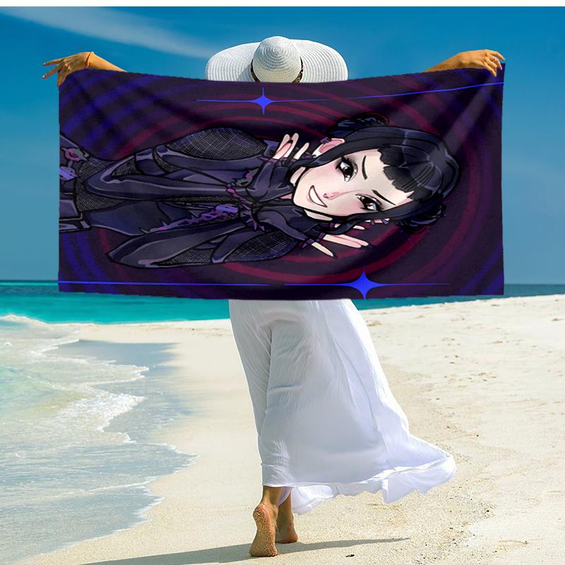 1pc KPop Demon Hunters ZOEY2 Beach Towel, Comfortable and Thick, and Swimming/Bath/Picnic/Camping Towel, Suitable for Seaside Beaches