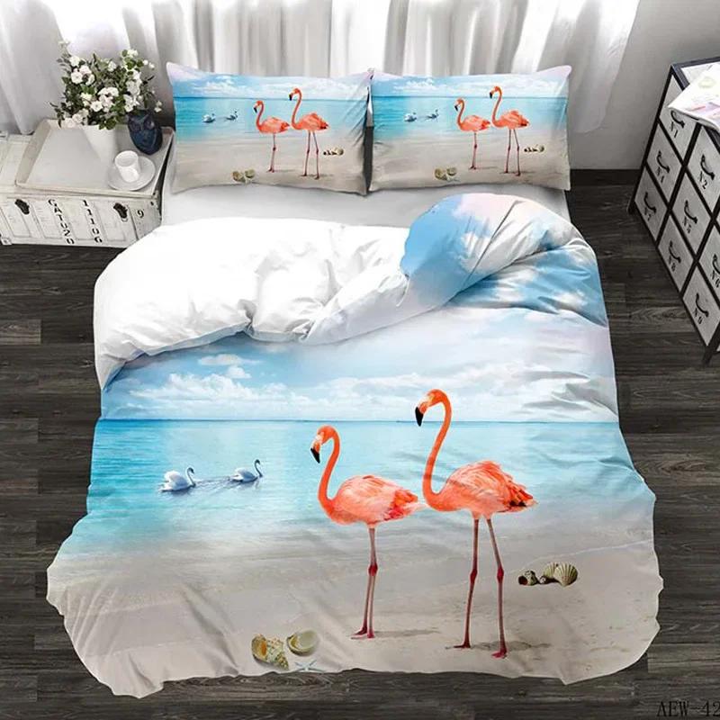 

BEST.WENSD Quality Hot Soft Duvet Cover Sets King-Sized Dimensionsd Dimensions Reactive Printing Flamingo Rainforest Beding Sets 10% Hot Wholesale 100*200cm Single
