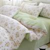 New Spring Duvet Cover Class A Double Yarn Printed Knitted Cotton 3-4 Piece Quilt Bed Sheet Pillowcase Small Fresh Bedding
