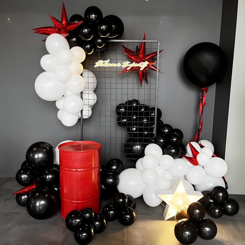 Black White Balloons Garland Arch Kit Birthday Party Decor Latex Ballon Baby Shower Bridal Shower Wedding Anniversary Decoration