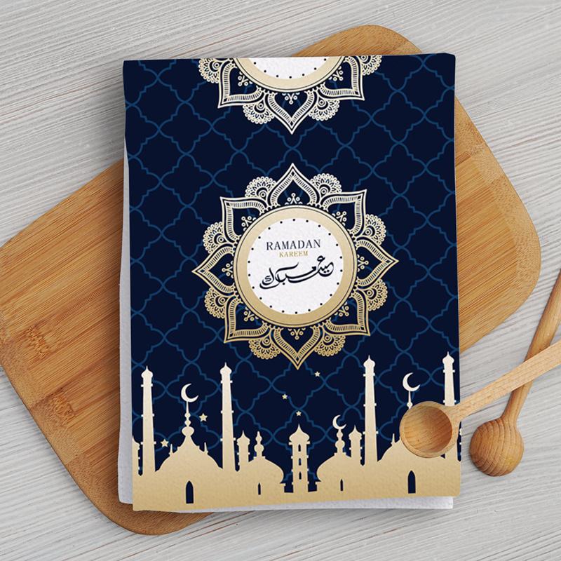 

Кухонное полотенце Ид Мубарак Поставки Рамадан Карим 2024 Ид аль-Адха Подарки Мусульманский Исламский Фестиваль Вечеринка Украшения Для Дома