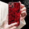 Red Roses Flowers Phone Case Silicone Soft For Iphone 16 15 14 13 12 11 Pro Mini XS MAX Plus X Cover
