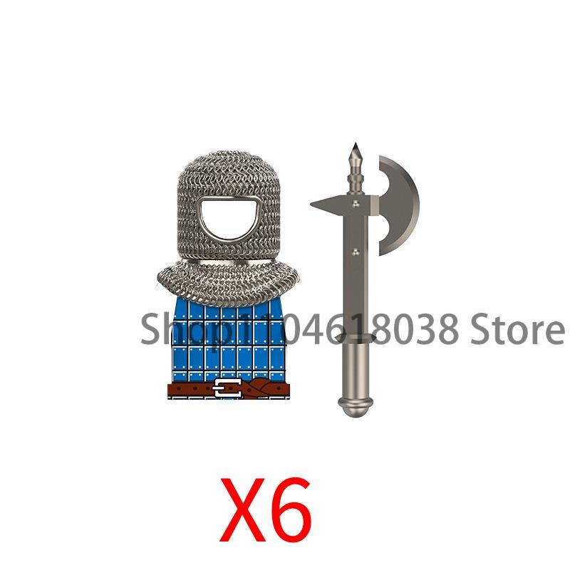 Medieval Castle Soldier Action Figures Building Block Empire Templars Lancer Warrior Militia Helmet Shield Sword Bow Toy Gifts