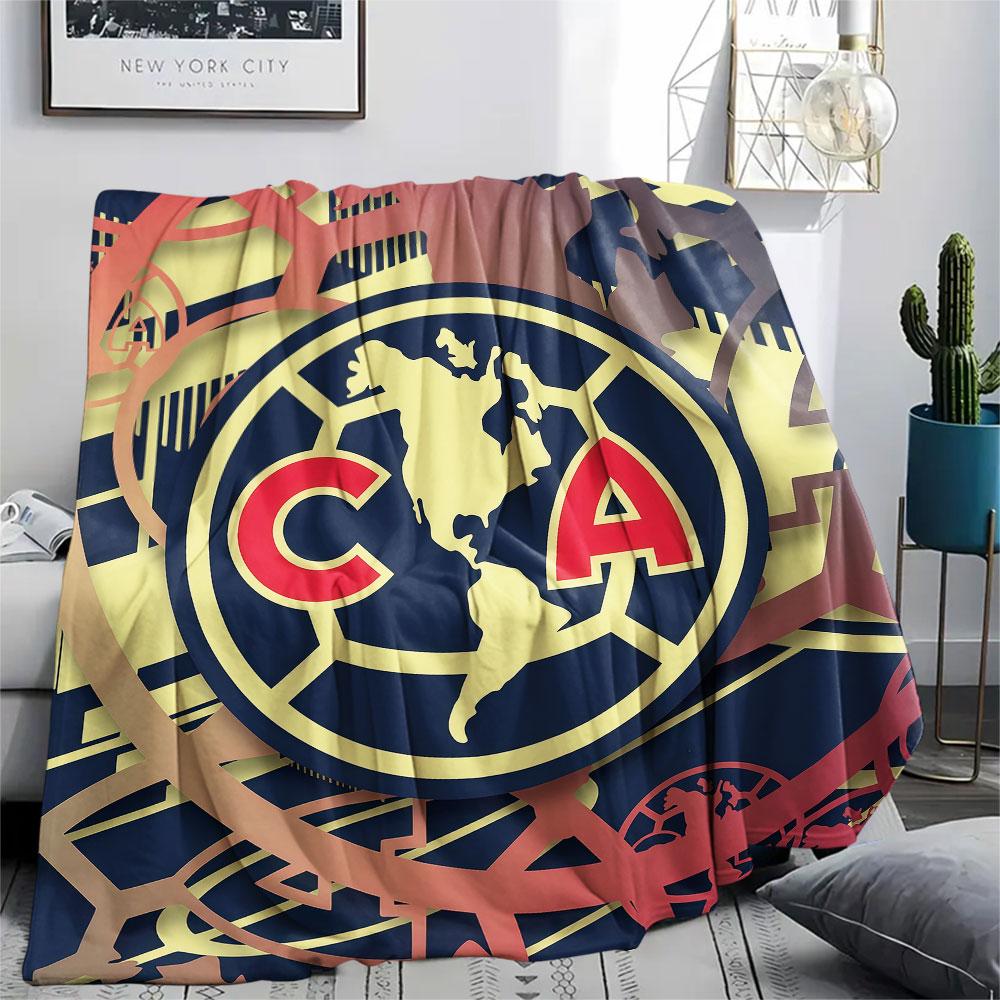 1PC Club America Patterned Flannel Blanket Suitable For All Seasons for Home Decor Warmth and Comfort Gifts Holiday Present
