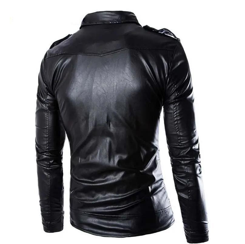 Autumn and Winter Plus Size Leather Jacket Casual Fashion Men's Leather Slim-fit Jacket European and American Motorcycle Leather Jacket Men's