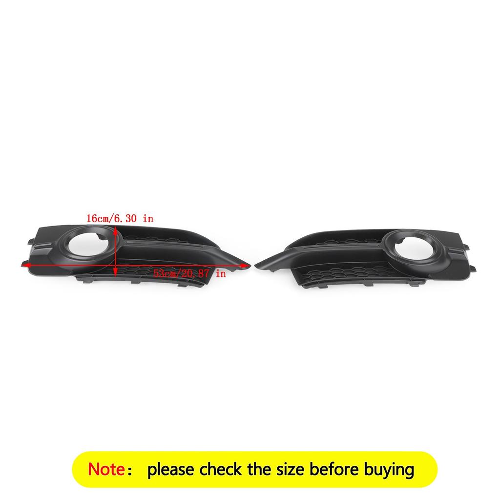 2PCS Front Bumper Fog Light Cover Grille Fit A1 8X S-Line 2011-2014
