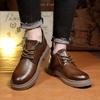 Retro Ankle Oxford Shoes Genuine Leather Men Thick Soled Boots  Boots Lace Up Outdoor Motorcycle Boots Business Sneakers Botas