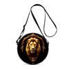 Lion Print Round Shoulder Bag Casual Messenger Bag for Woman Best Gifts 2D Flat Casual Daily Crossbody Bag
