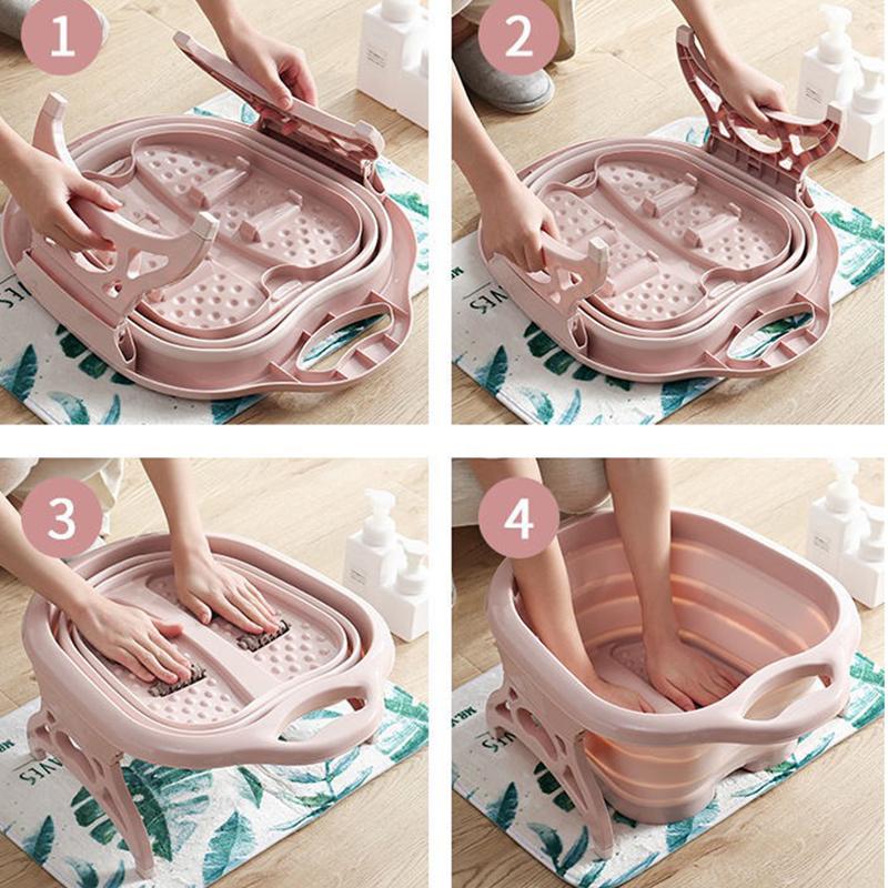 Voetbademmer Opvouwbaar Bekken Plastic Massage-emmer Huishoudelijke Sauna Pedicurebad Opvouwbare Emmer