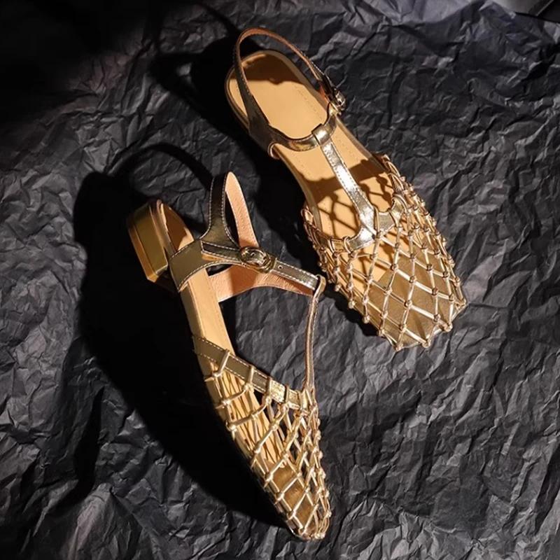 Fashion Women's Sandals Designer Flats Elegant Fashion Summer Woman Shoes 2025 Casual Dress Luxury Slippers New Classic Ladies Shoes